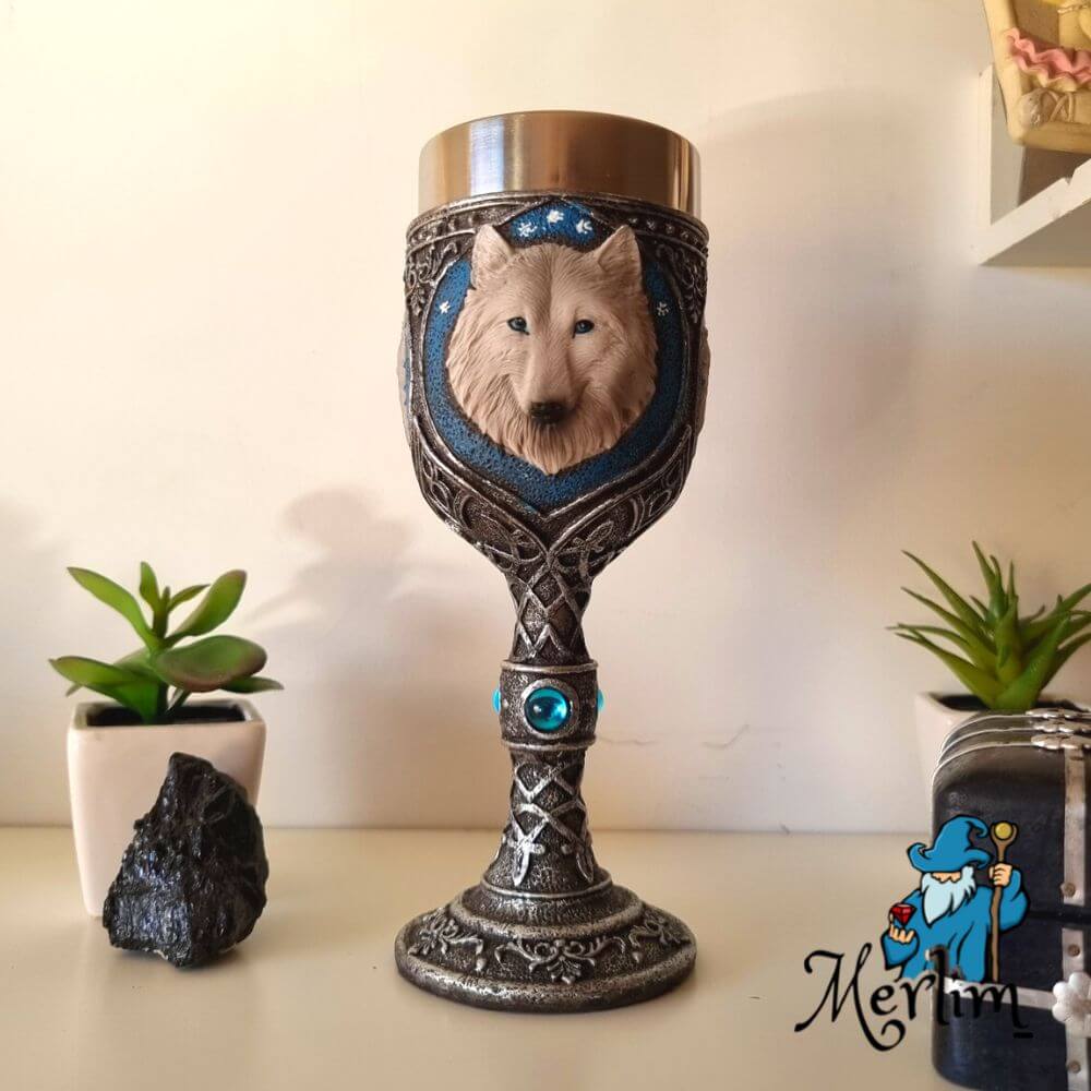 Copa ou calice com imagem Lobo Stark