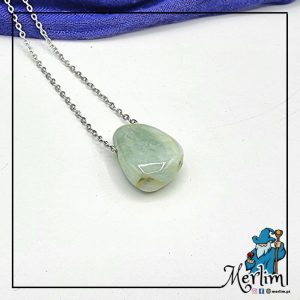 Pingente pedra água-marinha com furo