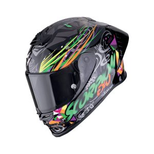 SCORPION EXO-R1 EVO II AIR SAVAGE – BLACK/GREEN/ORANGE
