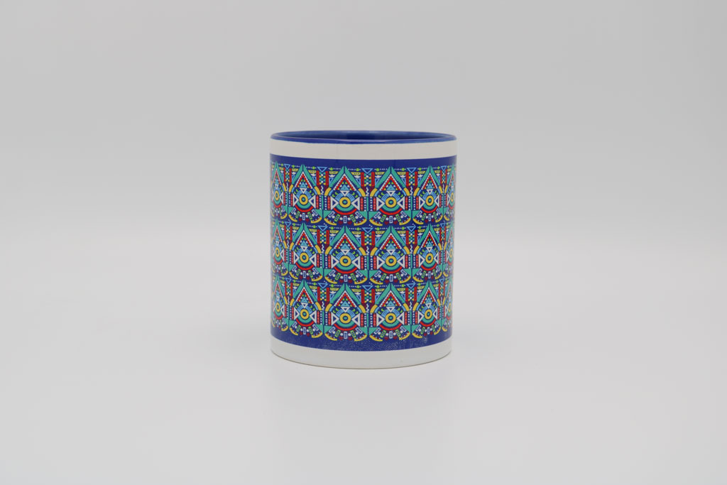 Caneca azul com padrão aficano - Image 3