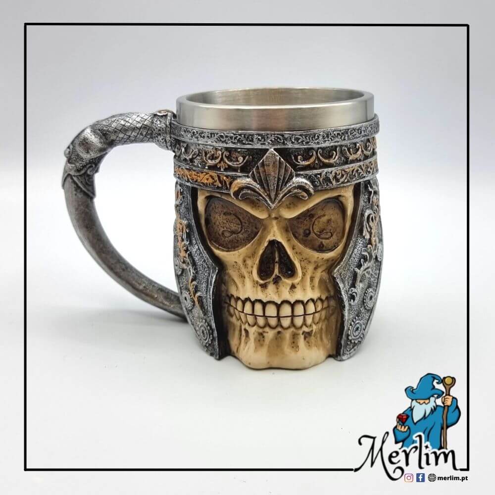 Caneca decorativa caveira guerreiro medieval - Image 4