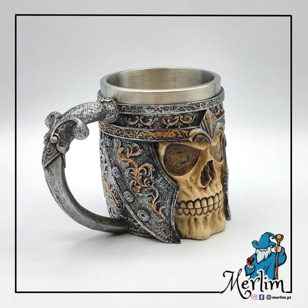Caneca decorativa caveira guerreiro medieval - Image 6