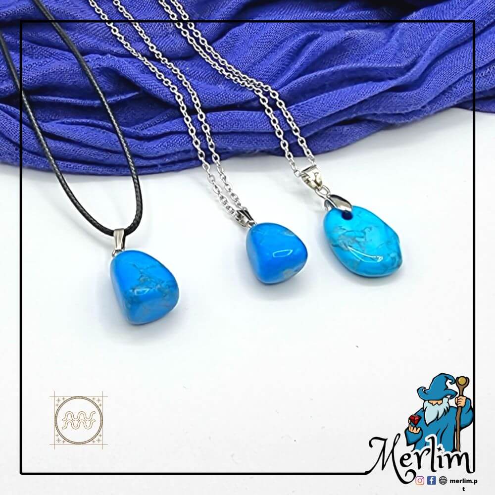Colar Pedra Turquenite (Pedra Signo Aquário)