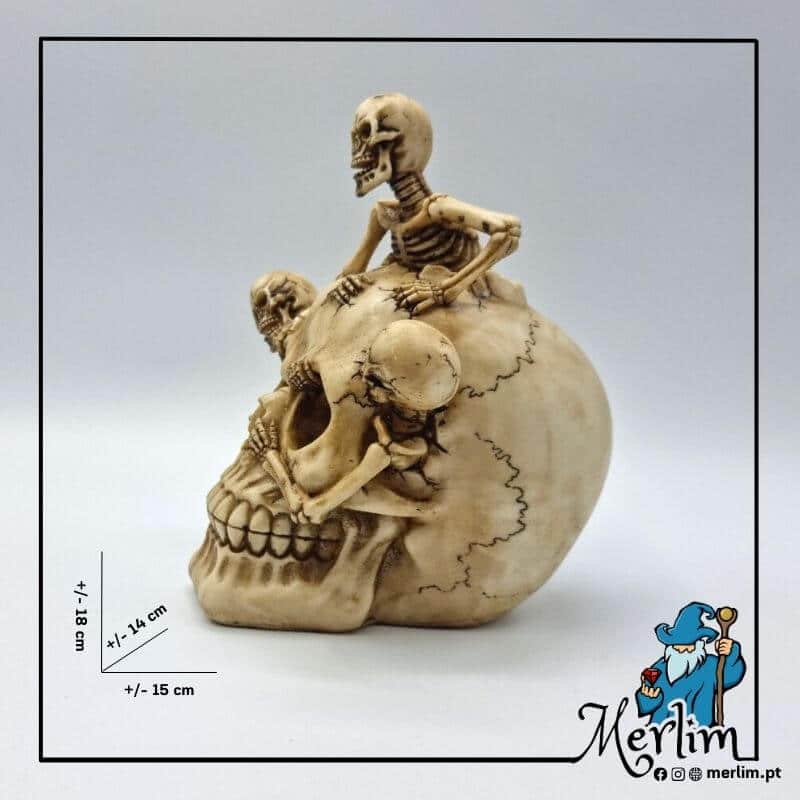 Crânio com caveiras a sair da cabeça em resina decorativa - Image 4