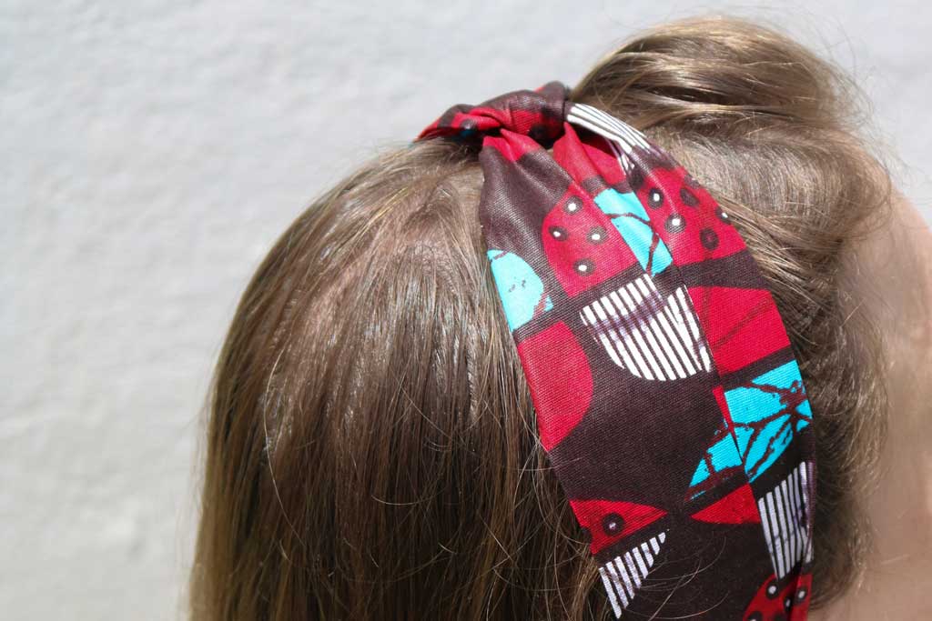 Fita para o cabelo – azul e castanho - Image 3