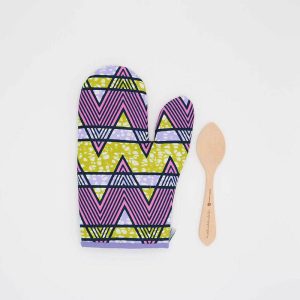 Set de luva de cozinha e colher de pau – lilás
