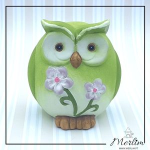 Mocho e/ou coruja de coleção com flores pintadas