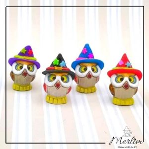 Mocho – Coruja – Mago – Bruxa – Bruxo – louça mini