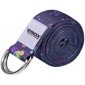 RDX F3 Correia De Yoga De Algodão Não Deslizante Com Fivela De Aço À Prova De Ferrugem D-Ring