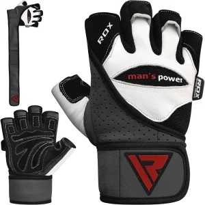 RDX L1 Couro Luvas de Musculação