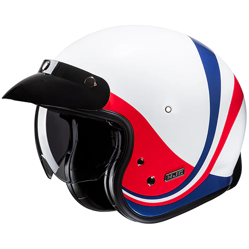 HJC V31 EMGO – WHITE/BLUE/RED - Image 3
