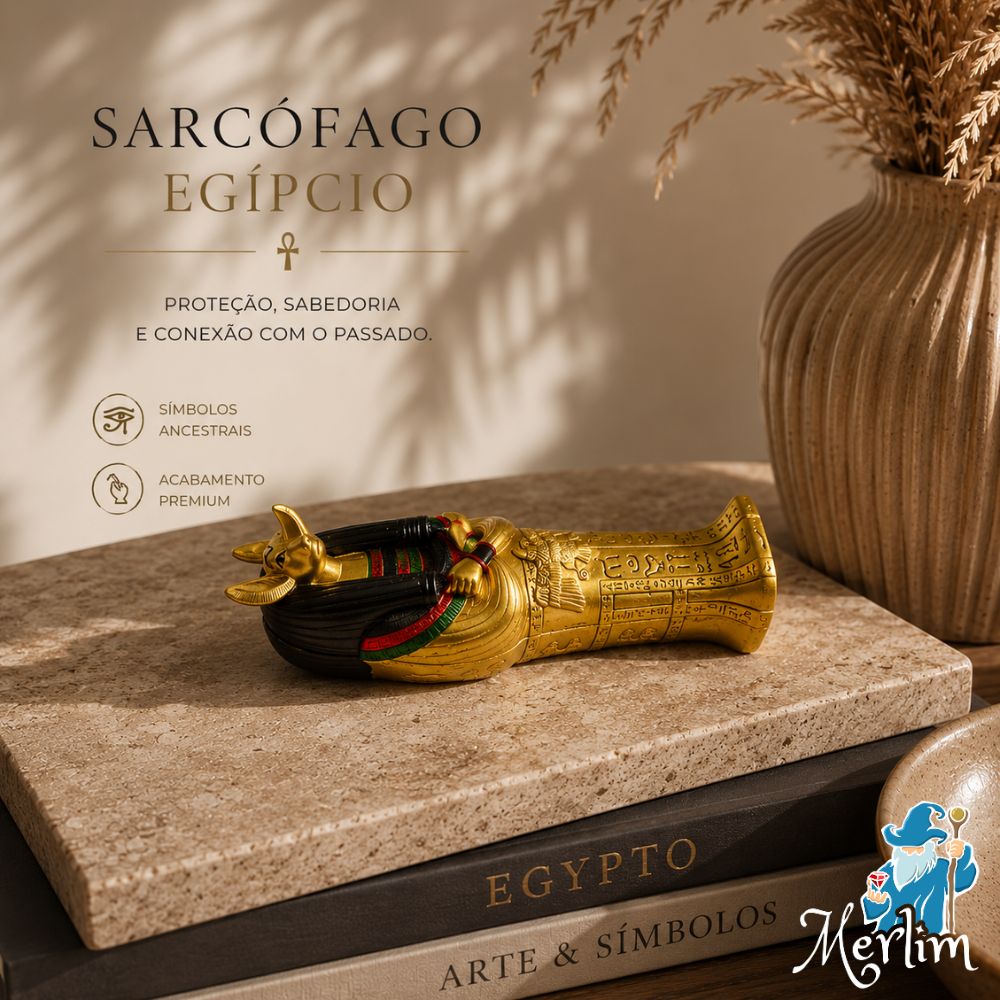 Sarcófago Anúbis- pequeno- Decoração Egípcia - Image 2