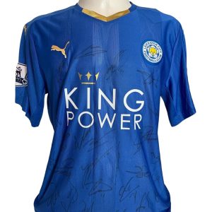 Camisa Leicester City 2016 autografada pelo elenco